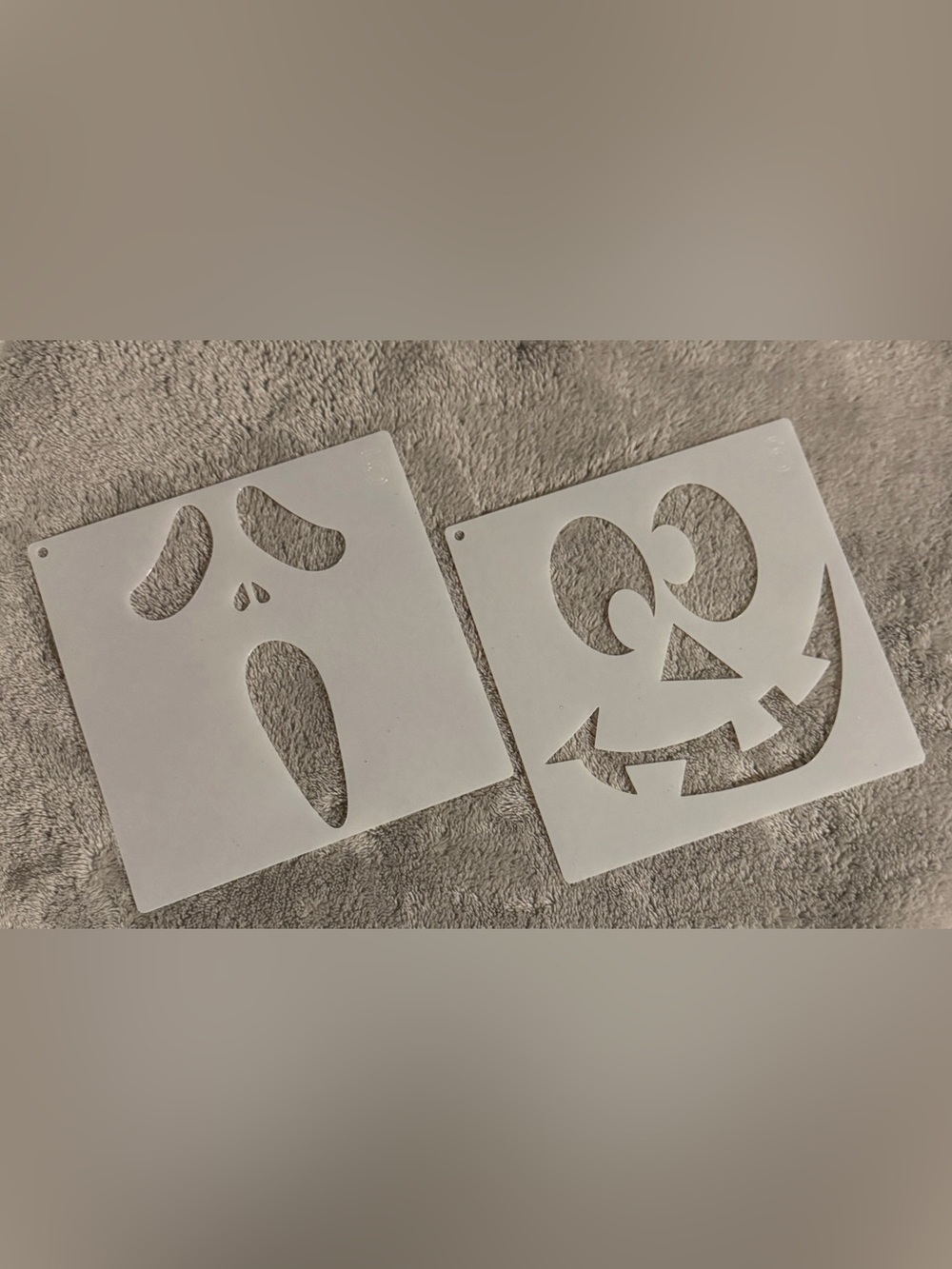 Set of 4 Pumpkin & Ghost Face Stencils for Arts & Crafts & Decor